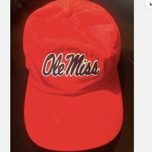 Ole Miss Rebels Hat Cap Mens Adjustable Red Blue Nike Dri fit Heritage86